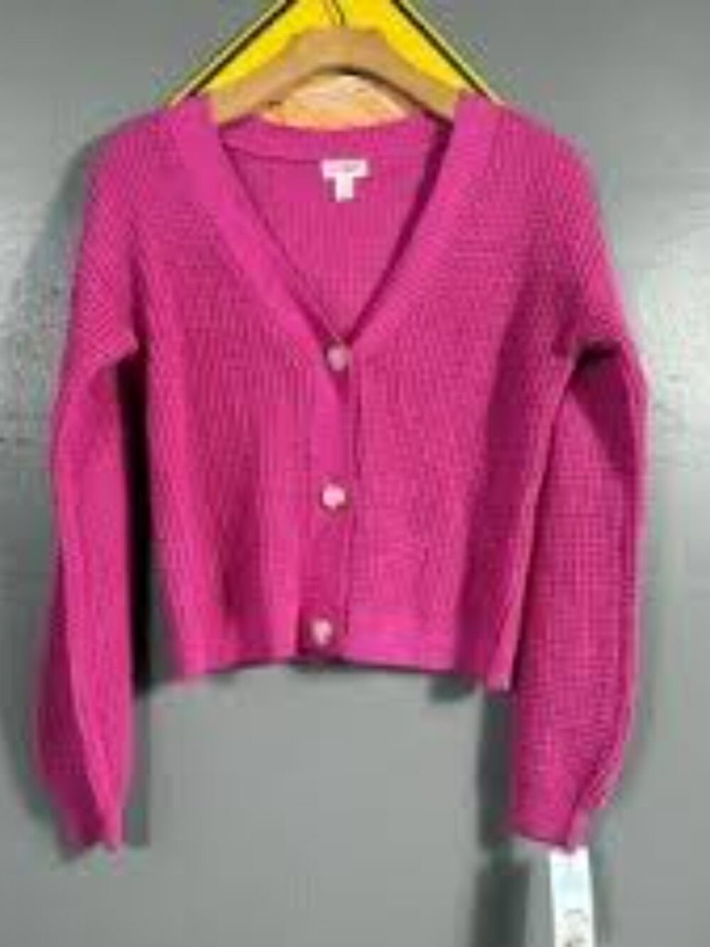 TRUTH Fuchsia Knit V‑Neck Button Cardigan Size Medium